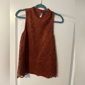 Orange Lace Tank Top Size Small